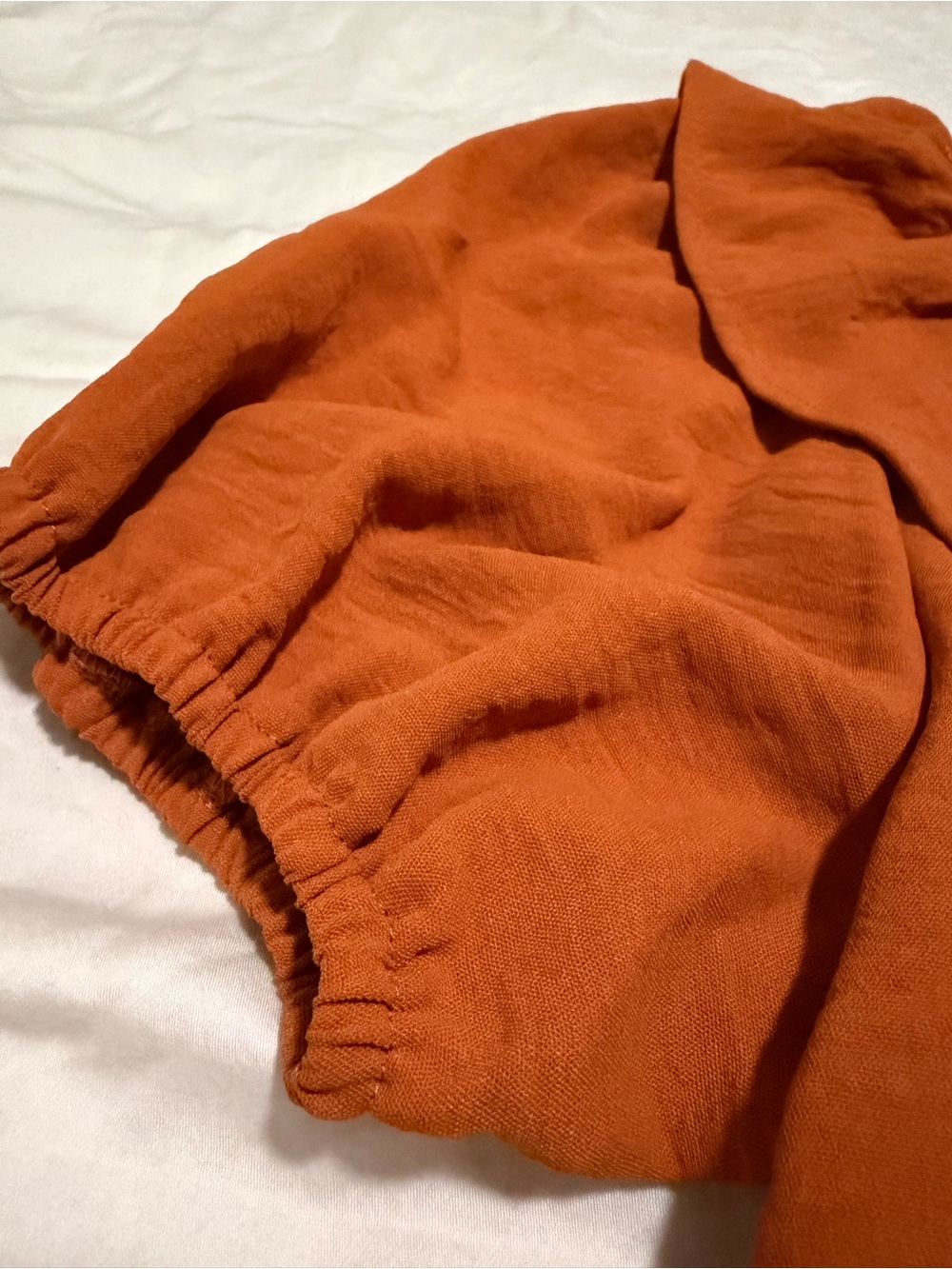 Alice Blue Rust Orange Ruffle Button-Front Blouse - Picture 3 of 4
